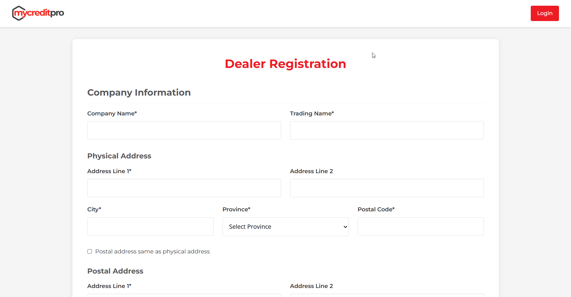 Dealer Registration